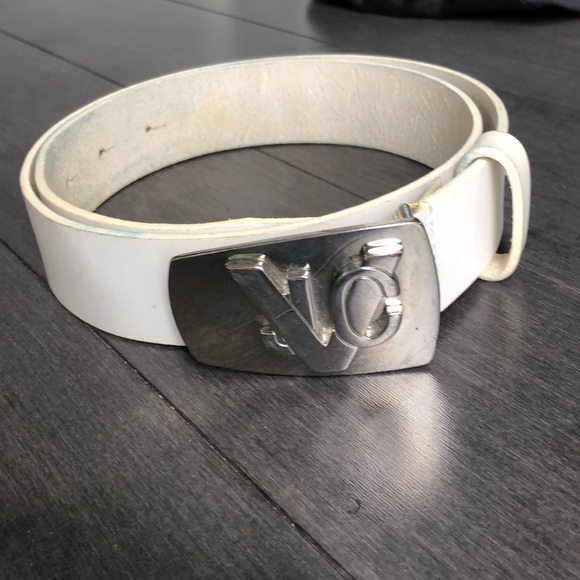 Versace White Leather Belt. Size size 80/95 - Picture 1 of 5
